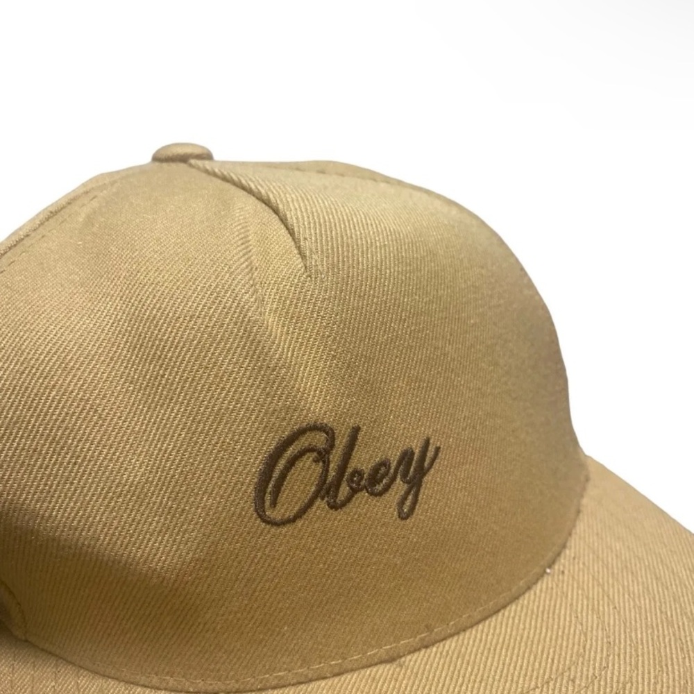 Obey 5 Panel Hat Leather Strapback View 2